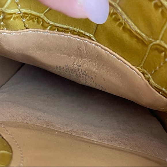 Marc Fisher Penny Loafer Mule Women’s Sz 5.5 Slip On Flyta Croc Embossed Leather - Picture 6 of 8